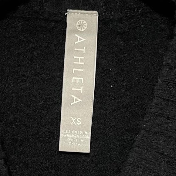 Athleta XS Transit Black White Contrast Mock Neck Merino Wool Blend Sweater - Picture 4 of 6